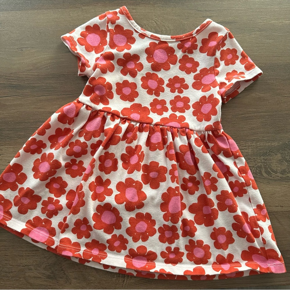 Cat & Jack Pink and Red Floral Casual Dress